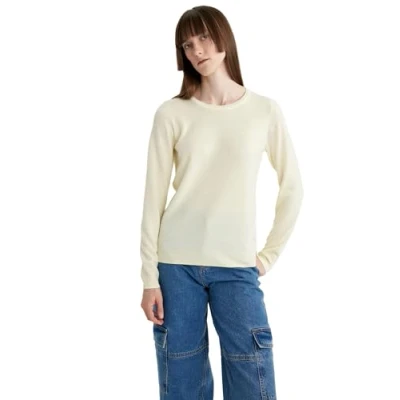 Abbildung von Defacto Regular FIT Strickpullover, Damen, Größe: Large, Yellow