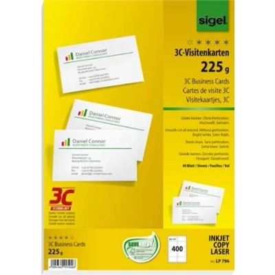 Abbildung von SIGEL Visitenkarten 225 g/m² satiniert hochweiß