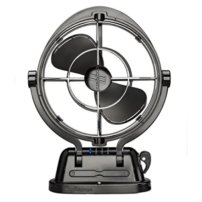Abbildung von SEEKR Sirocco II, 7010CABBX, 3 Geschwindigkeit, 360 Grad Luftstrom, Direktdraht Kardanventilator, 125/185 CFM, 12/24V, schwarz, 17,8 cm Klinge