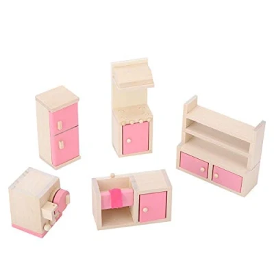 Abbildung von 1:12 Mini Puppenhaus Möbel Sets Holz Miniatur Pretend Play Spielzeug Simulation Schlafzimmer Set für Kinder (Küche)