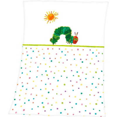 Abbildung von Babydecke Die kleine Raupe Nimmersatt, mit niedlichem Raupen Motiv, Kuscheldecke
