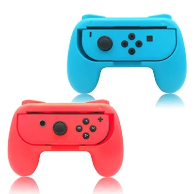 Abbildung von FYOUNG Griffe Halterung für JoyCon Switch &amp; OLED Modell, Controller Grip Halter Zubehör Blau/Rot (2 Pack)