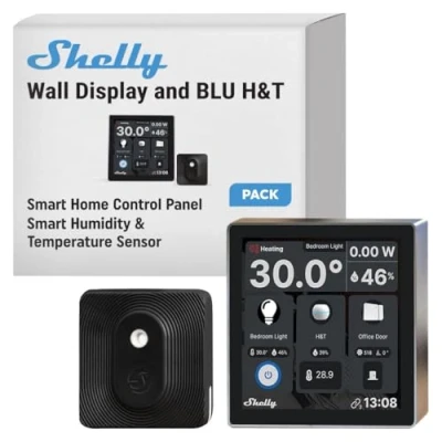 Abbildung von Shelly Wall Display Schwarz + BLU H&amp;amp T WiFi Touchscreen