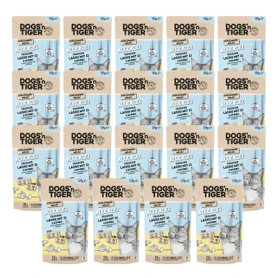 Abbildung von Adult Katzenfutter, Allerlei, Nassfutter für Katzen, Getreidefrei, Lachs mit Ei &amp; Kürbis, 24x 125g