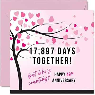 Abbildung von Stuff4 Lustige Glückwunschkarte zum 49. Hochzeitstag für Ehefrau oder Ehemann 17897 Days Together I Love You, Partner, 145 x mm