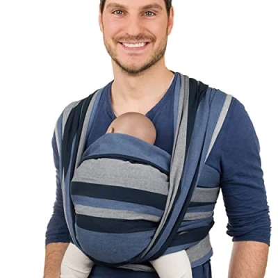 Abbildung von Hoppediz gewebtes Baby Tragetuch ab Geburt, Neugeboren bis Kleinkind, 100% Baumwolle, Montreal 4,60 m