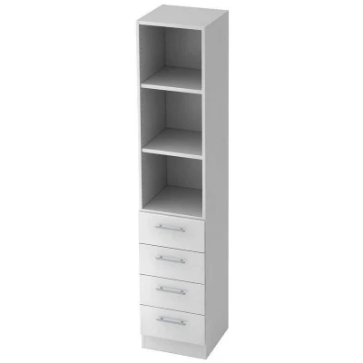 Abbildung von HAMMERBACHER Regalschrank 7600 RE, V7600/W/W/RE weiß, silber