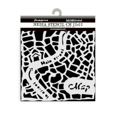 Abbildung von Stamperia Thick Stencils for Scrapbooks, Albums, Cards, Bullet Journals, and More, Flexible Material, Easy to Clean, Perfect Hobbies, Crafts, Gifting (Art of Travelling, Street Map)