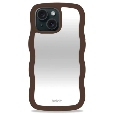 Abbildung von Apple iPhone 14 Spiegel Handyhülle Recycelter Kunststoff Holdit Hard Case/Backcover Mirror case Braun