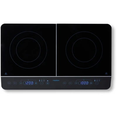 Abbildung von Medion Doppel Induktionskochplatte &quot;MD 15324&quot;, 10 Temperaturstufen, Leistung 3500 Watt