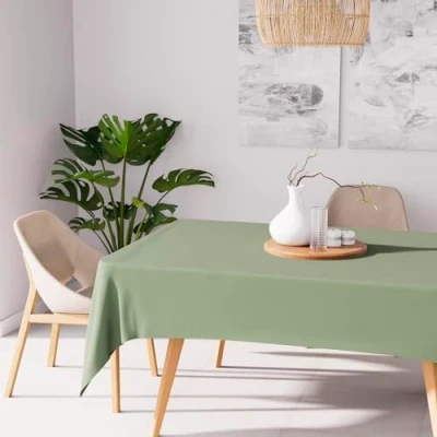 Abbildung von Soleil d&#039;ocre, Anti Flecken Tischdecke Rechteckig 160x270 cm Alix Khaki