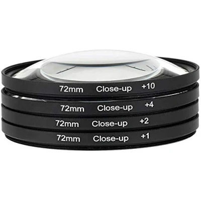 Abbildung von Yangers DSLR Kamera Nahaufnahme Makro Objektiv Filter Kit Set (+ 1, + 2, 4, 10 Vergrößerung) mit Aufbewahrungstasche (72 mm)