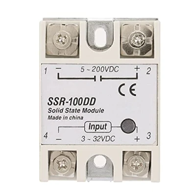 Abbildung von Keenso SSR 100DD 3 32VDC bis 24 380VAC 100A Ausgangsstrom Gleichstromsteuerung Halbleiterrelais Modul für industrielle Automatisierungsprozesse