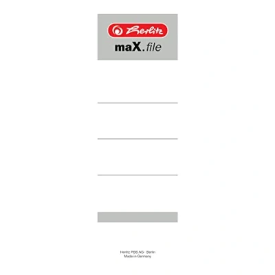 Abbildung von Herlitz 5966106 Rückenschild 60 x 190 mm für 8 cm Ordner, selbstklebend, 10 Stück, weiß