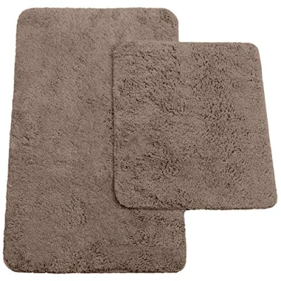 Abbildung von Brandsseller Badematten 2er Set bestehen aus Badvorleger: ca. 50/80cm und WC Vorleger 45/50cm Taupe