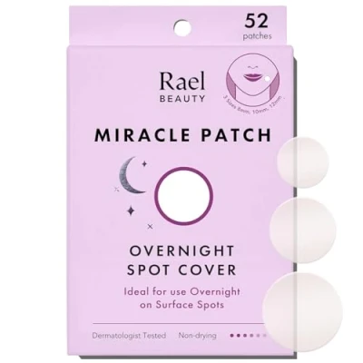 Abbildung von Rael Pickel Patches, Miracle Overnight Spot Cover Hydrokolloid Anti Akne Pflasterfür Gesicht, und Unreinheiten extra, absorbierende Abdeckung, alle Hauttypen 3 Größen (52 Stück)