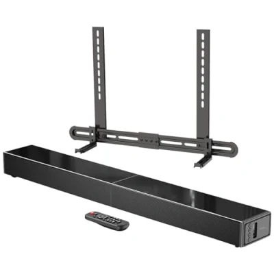 Abbildung von auvisio TV Soundbar Lautsprecher: 2.1 mit integriertem Subwoofer, 180 W, Halterung (Soundbar Lautsprecherständer, Wandhalter)