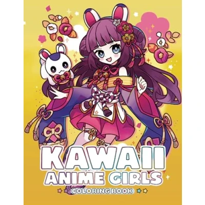 Abbildung von Kawaii Anime Girls Coloring Book: Book For Teens and Adults