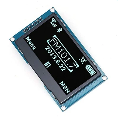 Abbildung von Fasizi 6,1 cm (2,4 Zoll) 128 x 64 OLED Displaymodul IIC I2C serielle Peripherieschnittstelle blaue Schrift