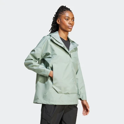Abbildung von Adidas Terrex Anorak Windbreaker, Damen, Größe: Large, Silver green