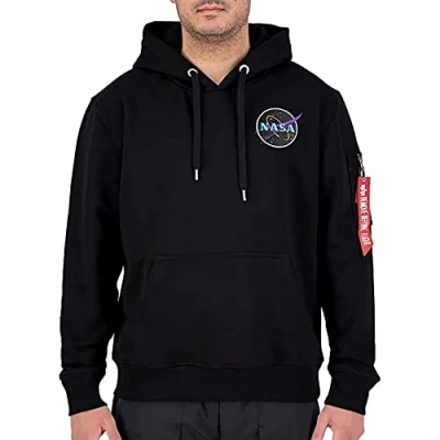 Abbildung von Alpha Industries DARK SIDE Kapuzenpullover, Herren, Größe: XXL, Black neon purple