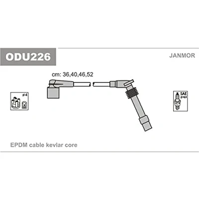 Abbildung von JANMOR ODU226 Zündkabelsatz OPEL: Corsa B Schrägheck, Vectra Limousine, Omega Limousine