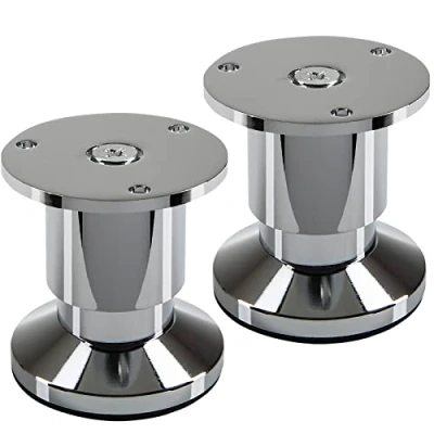Abbildung von 2 Stück Möbelfüße TERRA Höhe 50 mm Chrom poliert Schrankbeine höhenverstellbar bis max. 15 mm, belastbar 250 kg/je Fuß von SOTECH