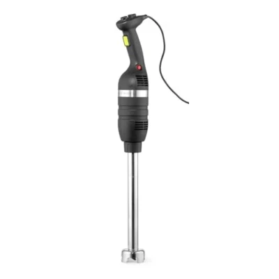 Abbildung von HENDI Stabmixer &amp; Schneebesen, inkl. Wandhalterung, variable Geschwindigkeit, Stablänge: 400 mm, bis zu 60L, Rührarm: 250mm, 50L, ø100x416mm, 2,35 kg, 350W, Edelstahl, Polyamide