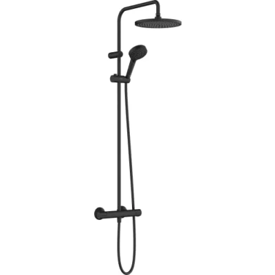 Abbildung von hansgrohe Vernis Blend Showerpipe 240 1jet mit Thermostat, mattschwarz