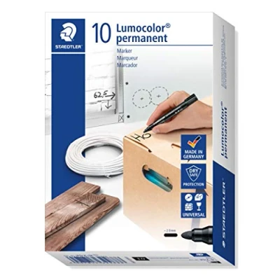 Abbildung von STAEDTLER 352 9 Lumocolor Marker permanent Rundspitze, 2 mm, 10 Stück, schwarz