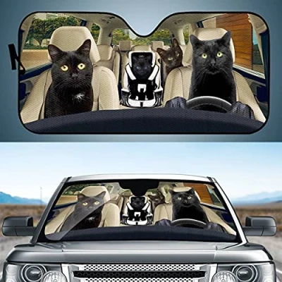 Abbildung von UOIMAG Auto Sonnenschutz für Frontscheibe, Sonnenblende, universelle Windschutzscheibe, passend Auto, SUV, LKW, Fahrzeug (140 x 70 cm)