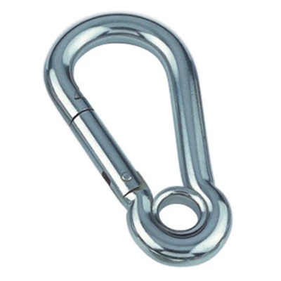 Abbildung von Karabinerhaken mit Kausche 5 x 50 mm Edelstahl 316 (A4)