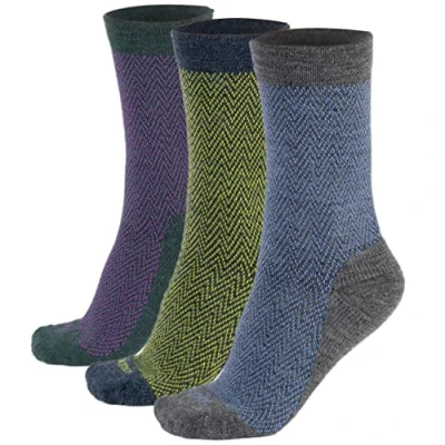 Abbildung von CALZITALY 3 Paar von Socken aus Merinowolle mit Zickzack Muster Bordeaux, Grün, Blau 35/38, 39/42, 43/46 Made in Italy (35 41, Grau+Blau+Petrolgrün)
