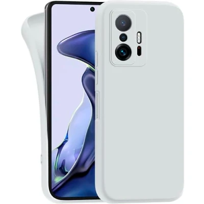 Abbildung von MyGadget Hülle für Xiaomi 11t Pro robuste Silikon Schutzhülle TPU Case Slim Silikonhülle Back Cover Kratzfest Handyhülle Weiß