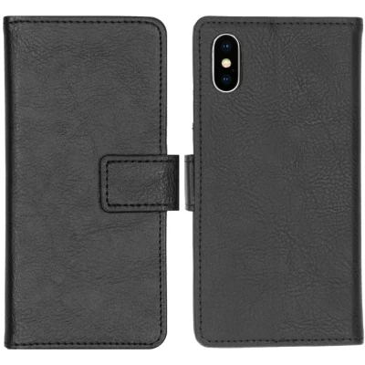 Abbildung von Apple iPhone Xs Hülle Kunstleder iMoshion Klapphülle Handyhülle Schwarz