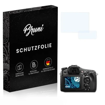 Abbildung von Bruni Schutzfolie kompatibel mit Sony Alpha a68 Folie, glasklare Displayschutzfolie (2er Set)