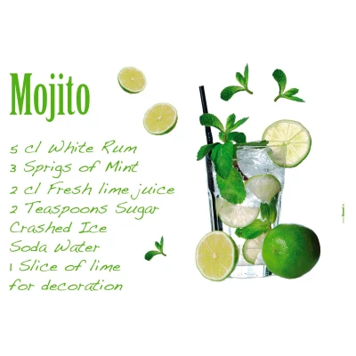 Abbildung von Komar Wandtattoo &quot;Mojito&quot;, 100x70 cm (Breite x Höhe), selbstklebendes