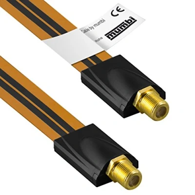 Abbildung von mumbi 26cm Fensterdurchführung für SAT Kabel (F Kupplung auf F Kupplung) extrem flach
