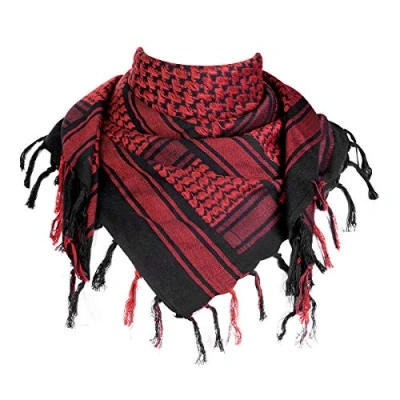 Abbildung von FREE SOLDIER Herren Sportreihe Schals, Schwarz Rot, 110 110cm EU