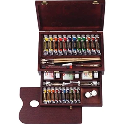 Abbildung von Rembrandt Oil colour wooden box set Master 10 x + 12 40 ml 2 60 accessories