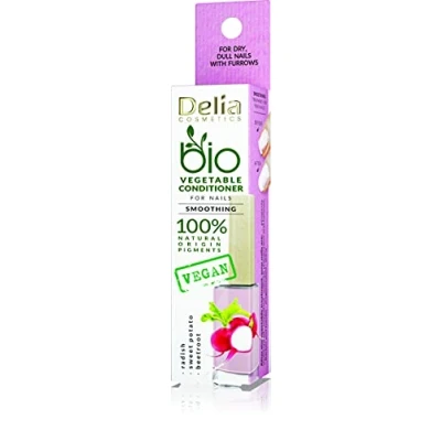 Abbildung von Delia Cosmetics Bio Nagel Öl veganer Conditioner glättet die Nägel natürliche Inhaltsstoffe glättet, regeneriert, spendet Feuchtigkeit und verleiht Glanz 11 ml