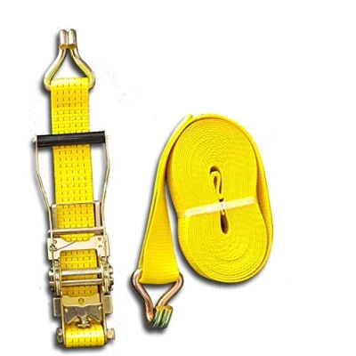 Abbildung von Spanngurt 5to 25m 50 mm /2 teilig Basis Ratsche EN 12195 2 2500/5000 daN gelb