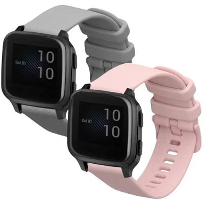 Abbildung von kwmobile 2X Sportarmband kompatibel mit Garmin Venu Sq 2 Music/Sq Armband Fitnesstracker Band Set aus TPU Silikon