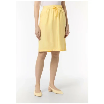 Abbildung von comma casual identity MIDI Bleistiftrock, Damen, Größe: 34, Helles zitrone