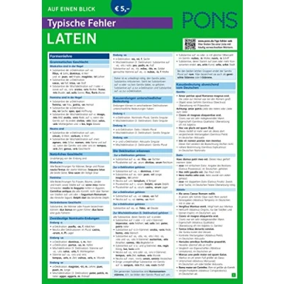 Abbildung von PONS Typische Fehler Auf einen Blick Latein So vermeiden Sie die häufigsten sprachlichen Fettnäpfchen!: kompakte Übersicht, effizient (PONS Blick)