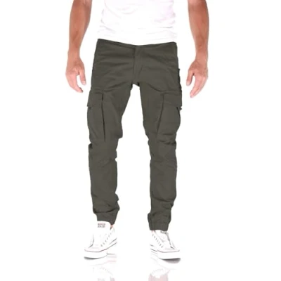 Abbildung von JACK &amp; JONES Paul Flake Cargo Tapered Fit Herren Jeans Hose, Farbe:Taupe, Hosengröße:W28/L30
