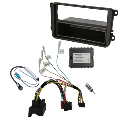 Abbildung von Audioproject A123 CanBus Autoradio Einbau Set kompatibel für VW Golf V Touran Passat 3C Caddy Skoda Octavia Seat Radioblende Radioadapter 2 x Antennenadapter Fakra ISO DIN Fach