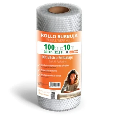 Abbildung von Luftpolsterfolie zum Verpacken, für Umzüge, Verpackungen und Kartons, Maße 100 cm x 10 m Länge Ofituria