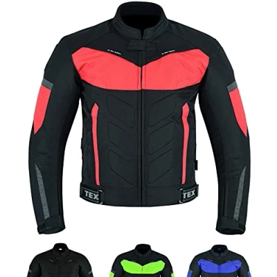 Abbildung von TEXPEED Motorradjacke herren Mit protektoren Motorrad Biker Wasserdicht Jacke Rüstung (EN 1621 1) Rot S
