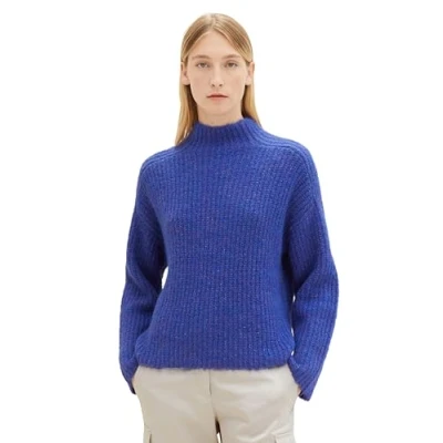 Abbildung von TOM Tailor Strickpullover, Damen, Größe: Small, Crest blue melange